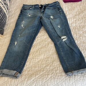 GAP Blue Distressed Boyfriend Jeans